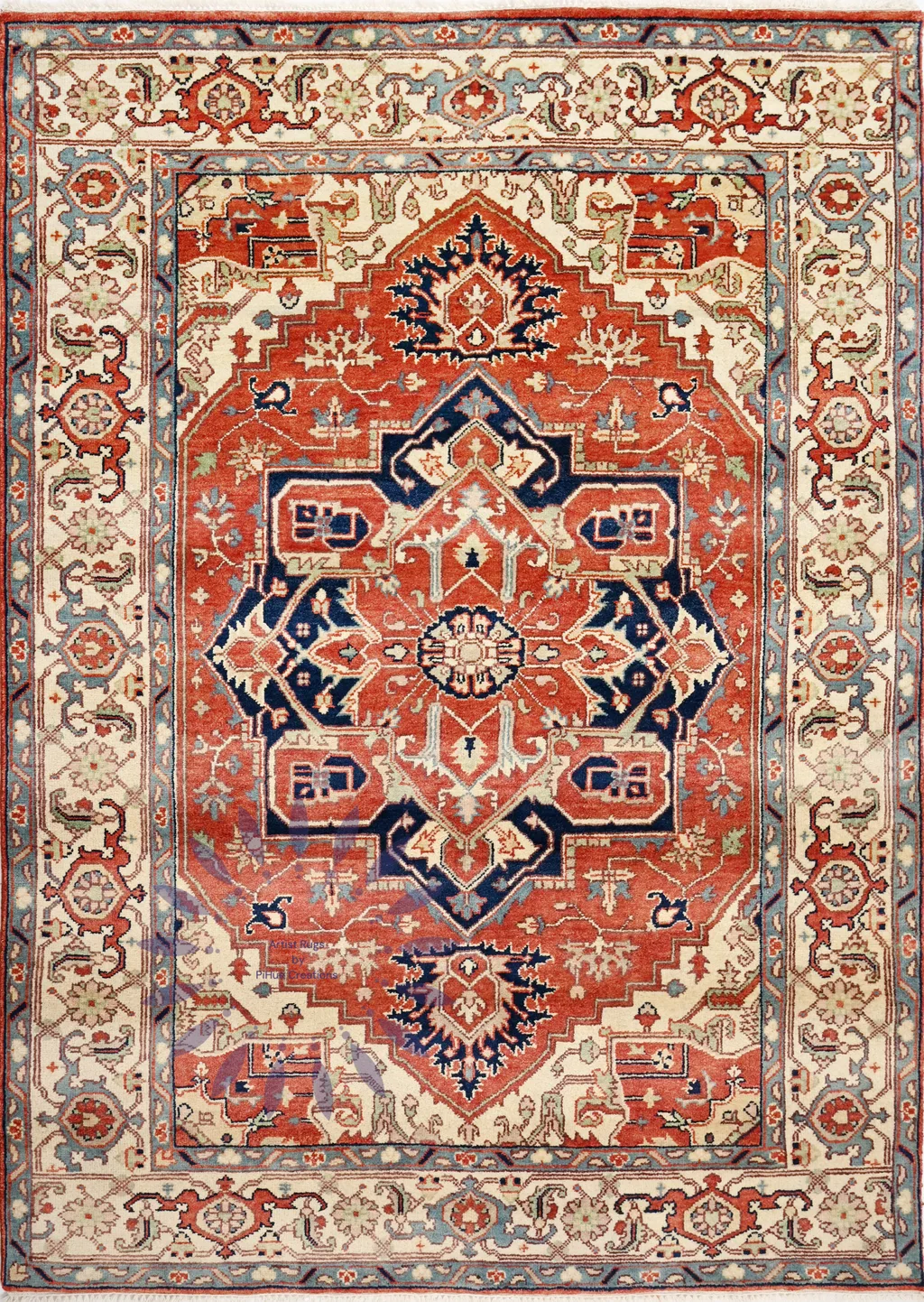 Handmade Indian rug from our Bhadohi workshop