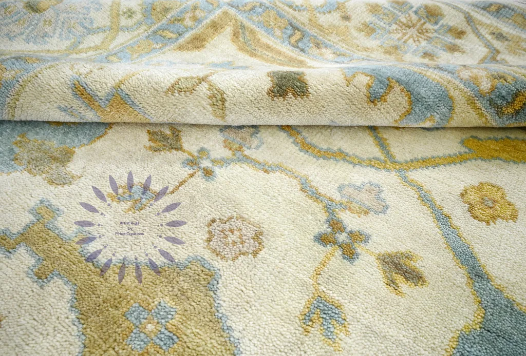 Handmade Indian rug from our Bhadohi workshop