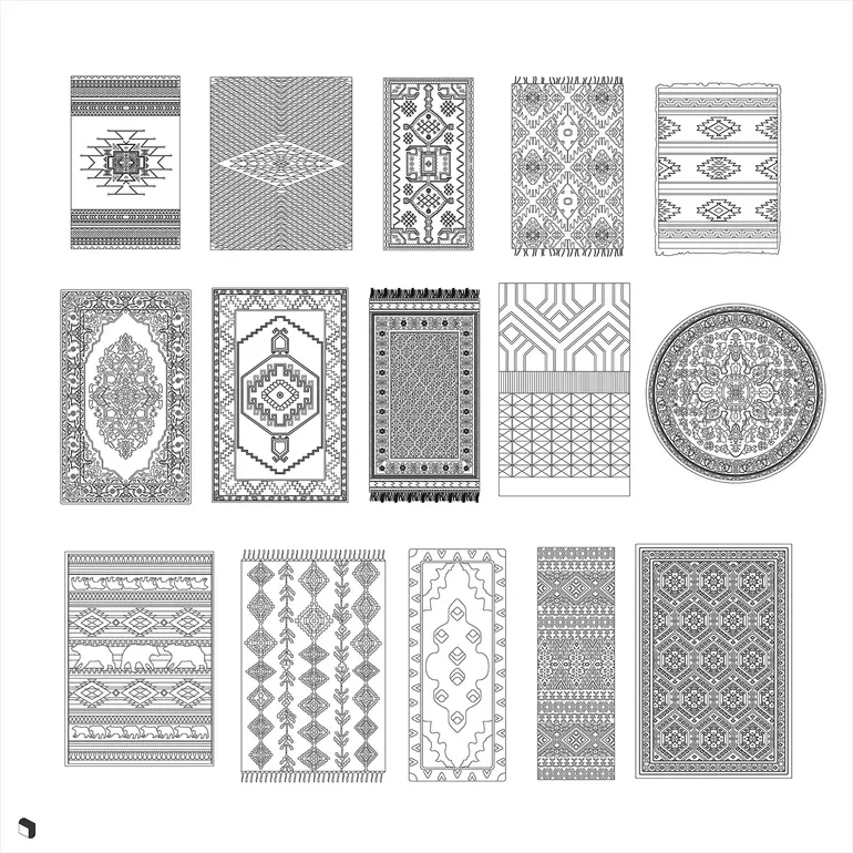 Handmade Rugs Various Size Cad Design