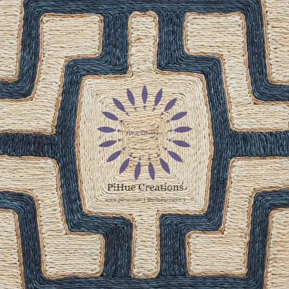 Handmade wool rug close-up